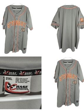 Chase Authentics Gray and Orange 'Stewart' Baseball Jersey